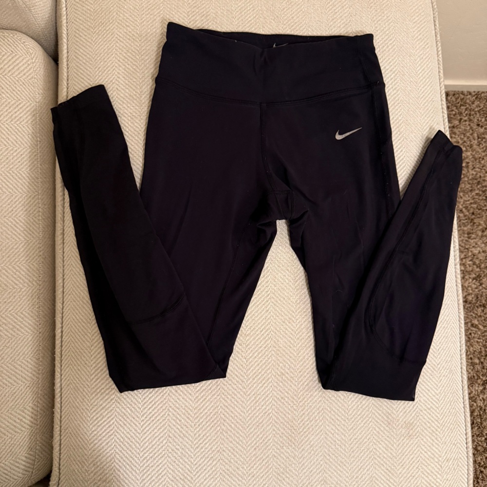 Nike Black dri fit leggings with mesh details and back pocket Size XS
